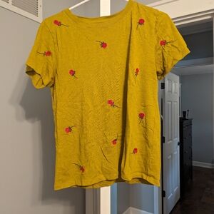 Jcrew Collectors Tee Roses M 100% Cotton